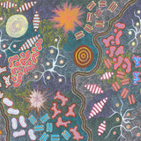 Waterhole Bush Tucker Dreaming, Original Hand Paintings By Azeza Possum