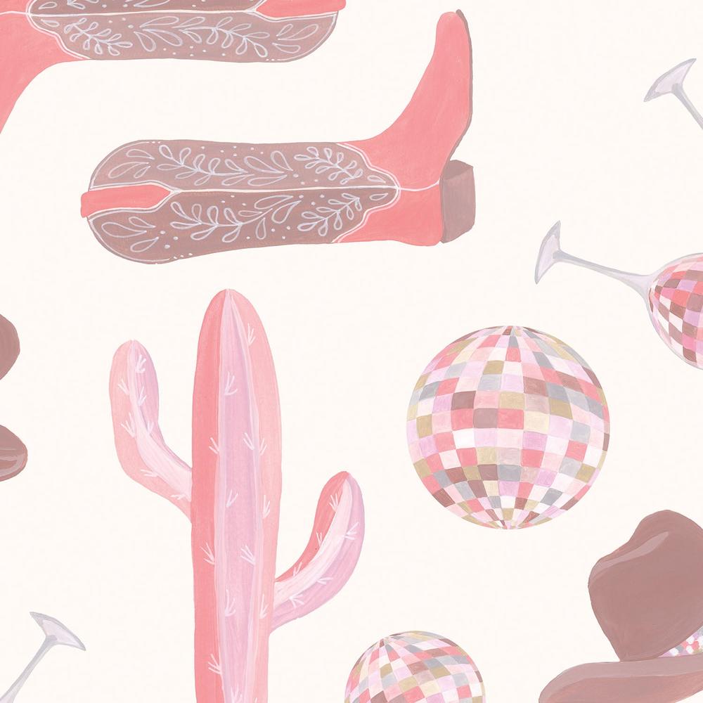 Disco Cowgirl Pattern IA-wallpaper-eco-friendly-easy-removal-Yvette St. Amant-3