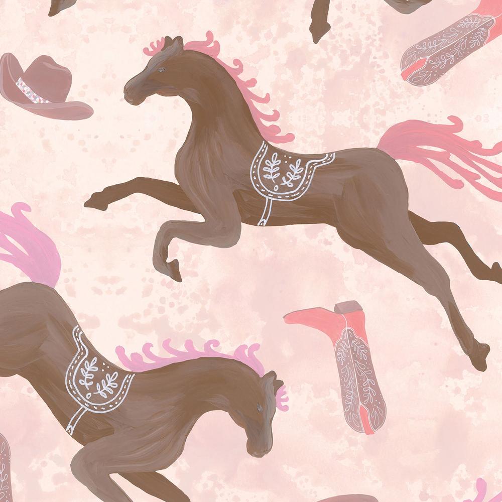 Disco Cowgirl Pattern IIIB-wallpaper-eco-friendly-easy-removal-Yvette St. Amant-4