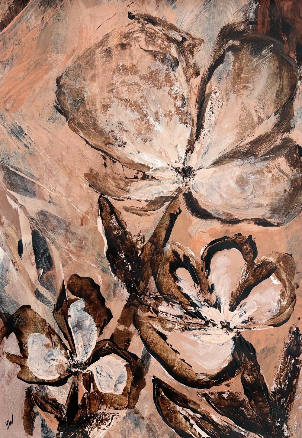 Earthen Blooming-by-Carrie Welsh-original art-Gioia
