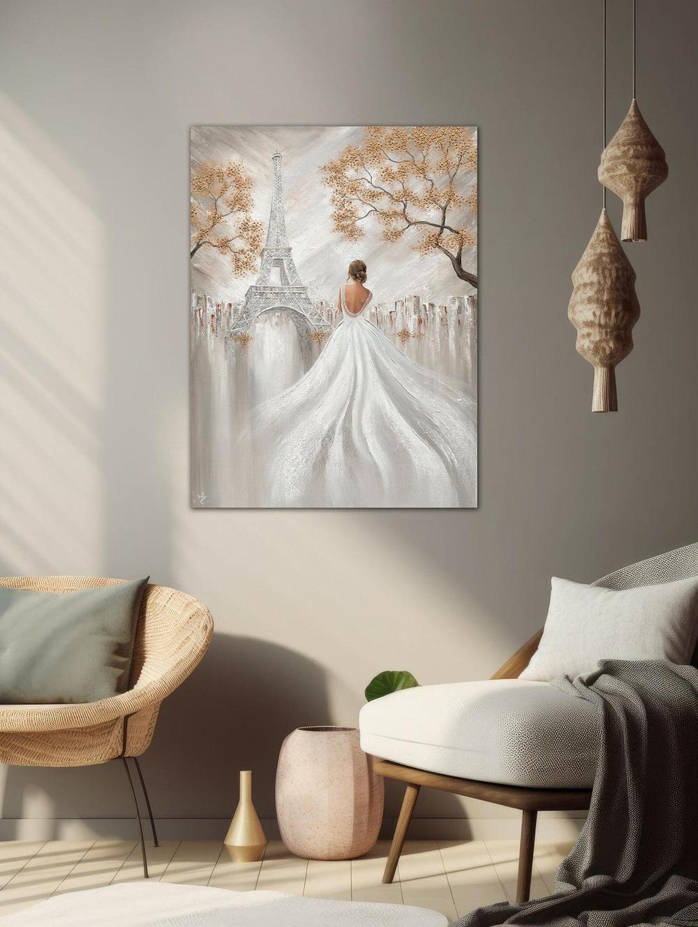 Eiffel Elegance, Original Hand-Painted Canvas By Isabella Karolewicz-by-Isabella Karolewicz-original art-Gioia