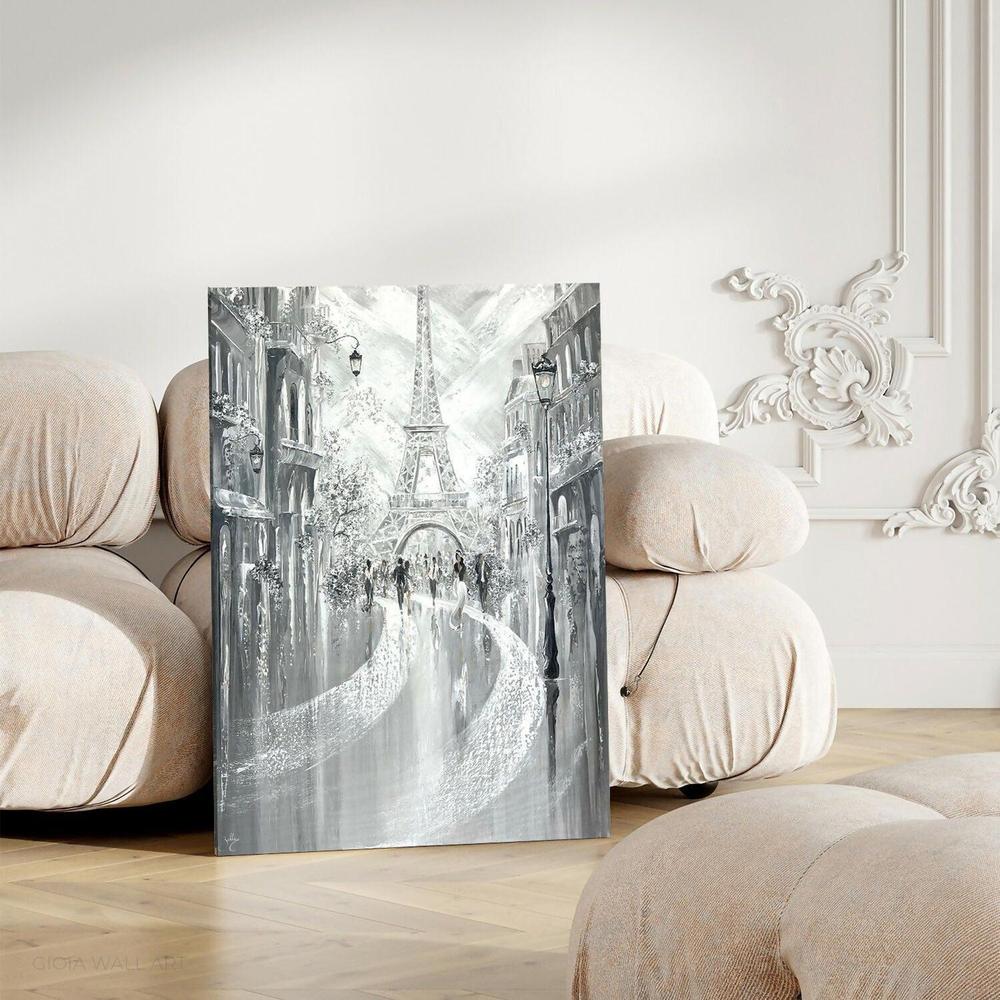 Eiffel Tower Silhouettes, Acrylic on Canvas, 76x60cm, By Isabella Karolewicz , Original Artwork-by-Isabella Karolewicz-original art-Gioia