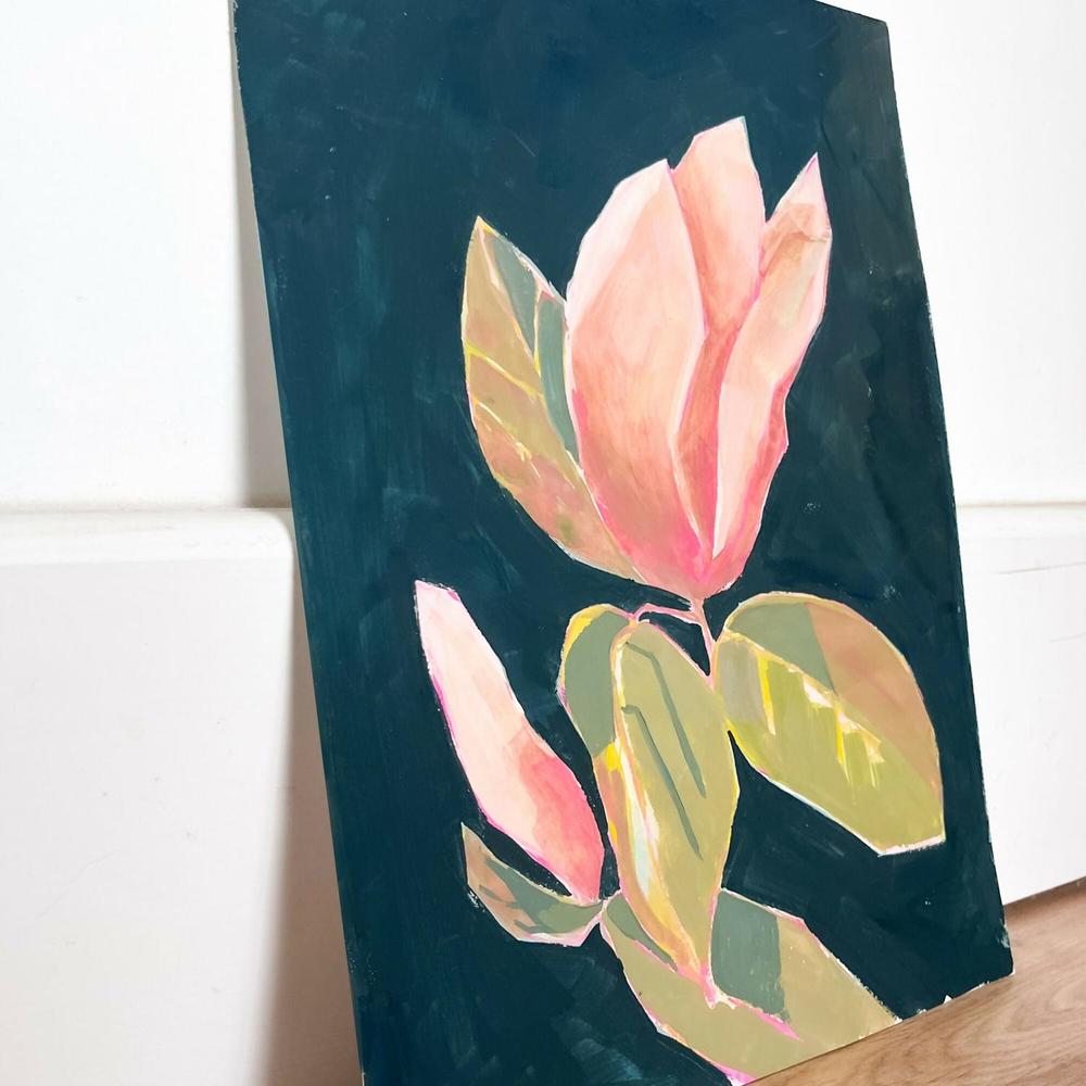 Elegant Botanical Original Painting-by-Lucrecia Caporale-original art-Gioia