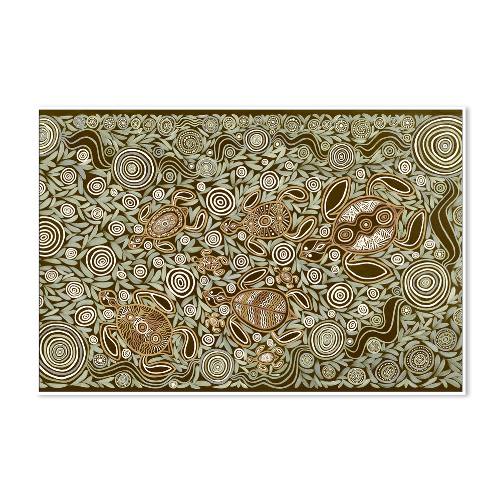 Turtles In Deep Water Dreaming, Brown tone