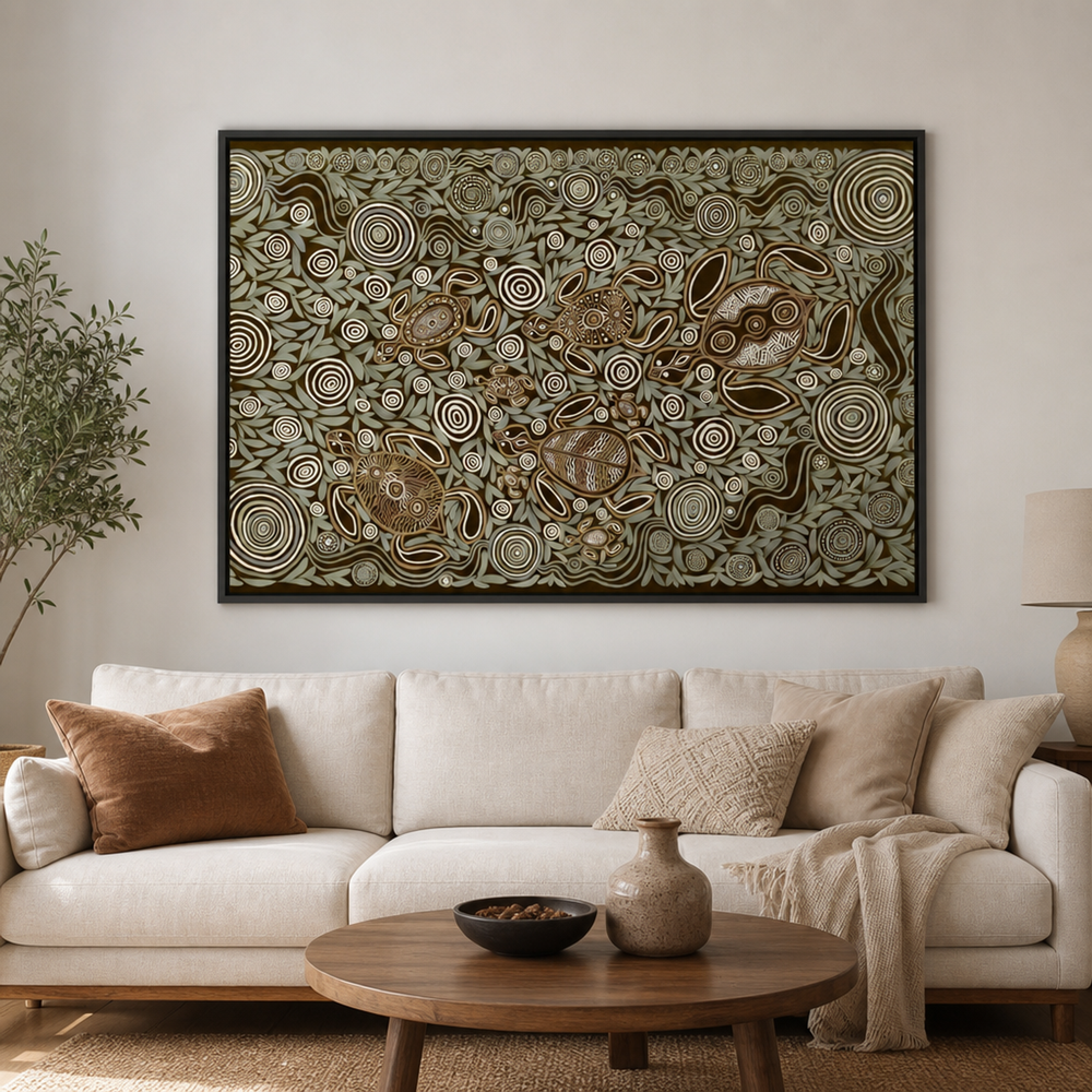 Turtles In Deep Water Dreaming, Brown tone