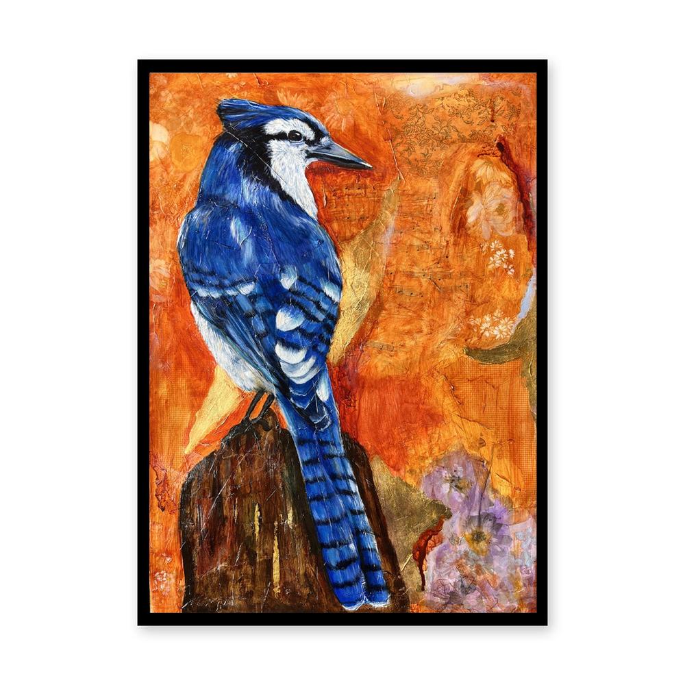 Enchanted Blue Jays Aura, Original Painting On Paper By Emily Birdsey-by-Emily Birdsey-original art-Gioia