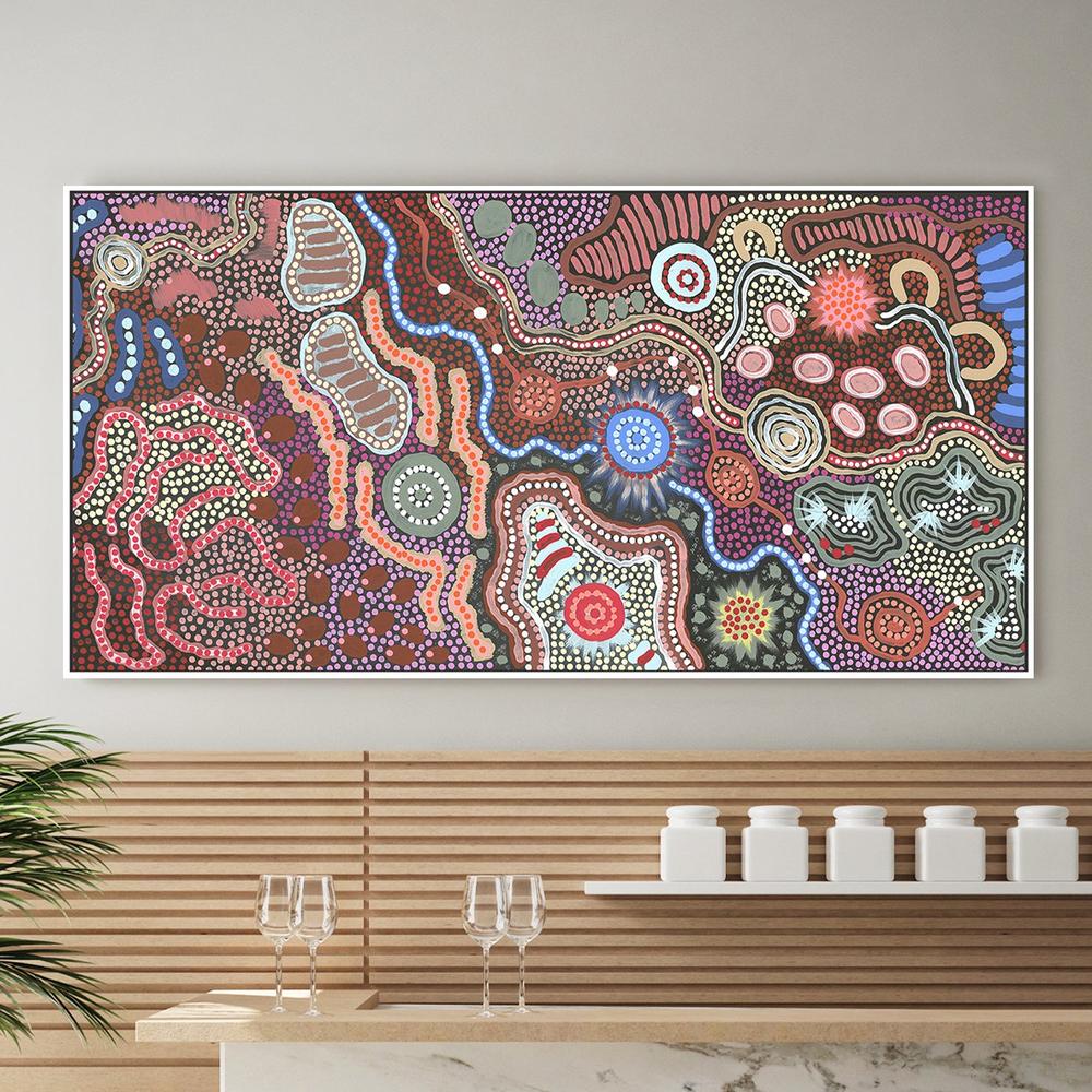 Family by the waterhole, Original Hand-Painted Canvas By Azeza Possum-by-Azeza Possum-original art-Gioia
