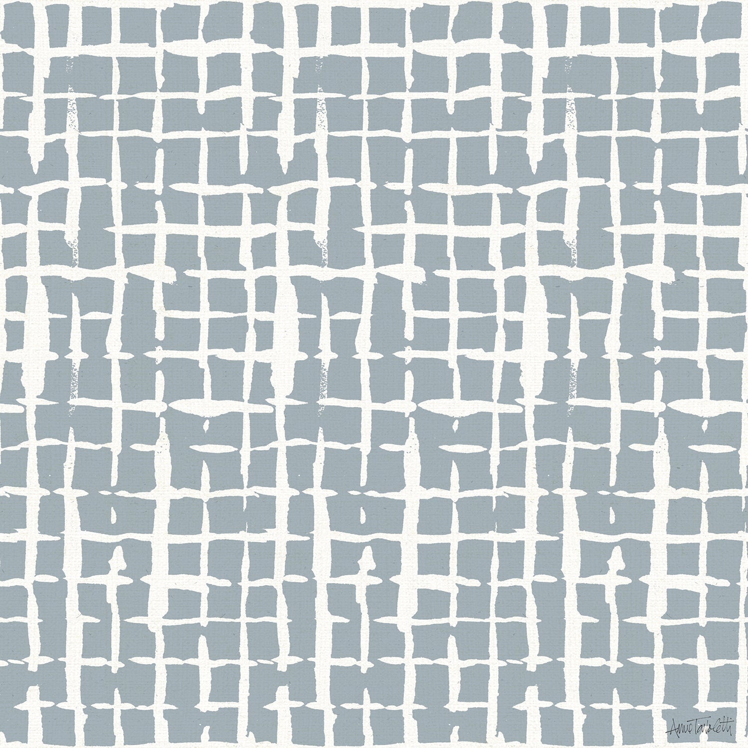 Farmhouse Flea Market Pattern Blue, Wallpaper
