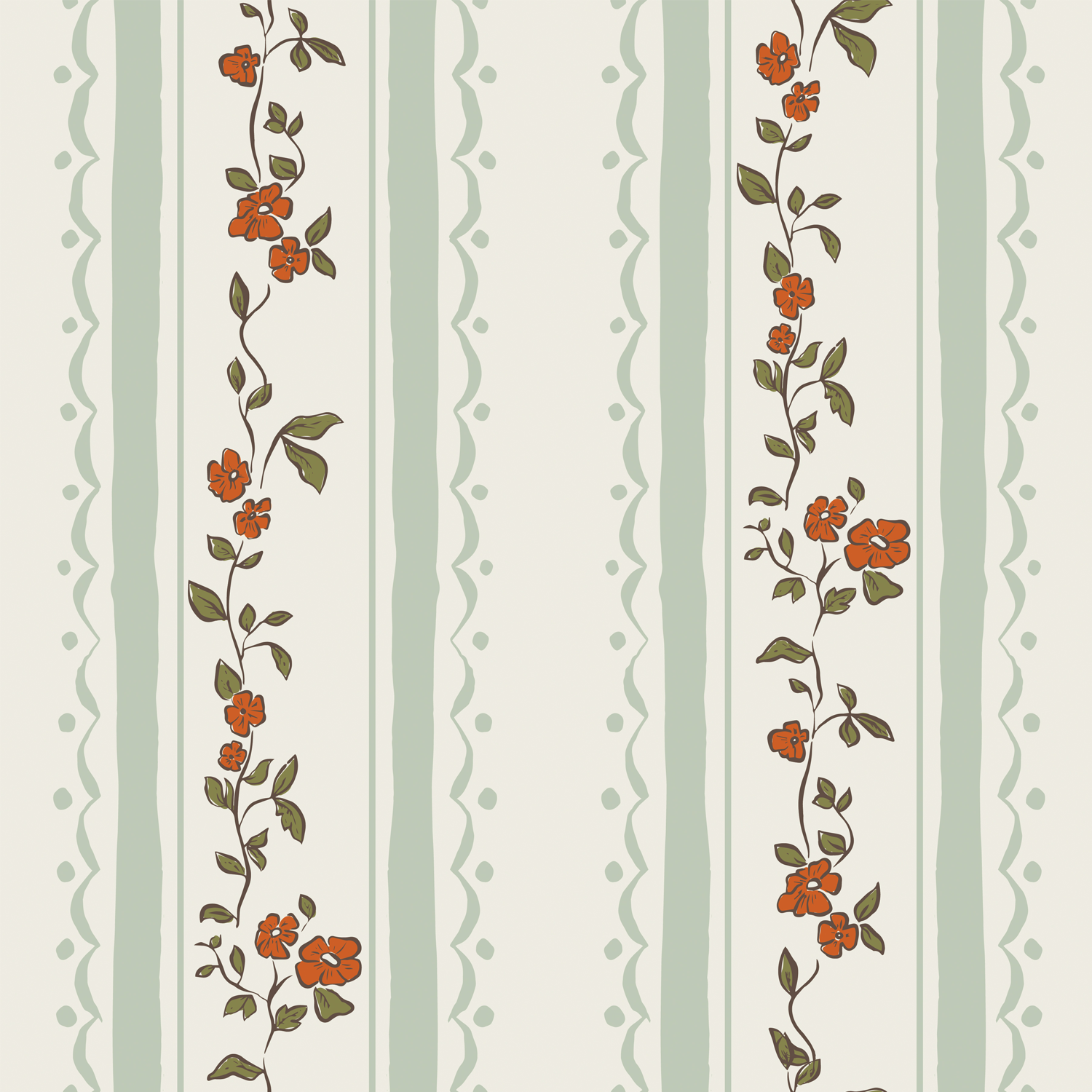 Farmhouse Stripes Green, Wallpaper