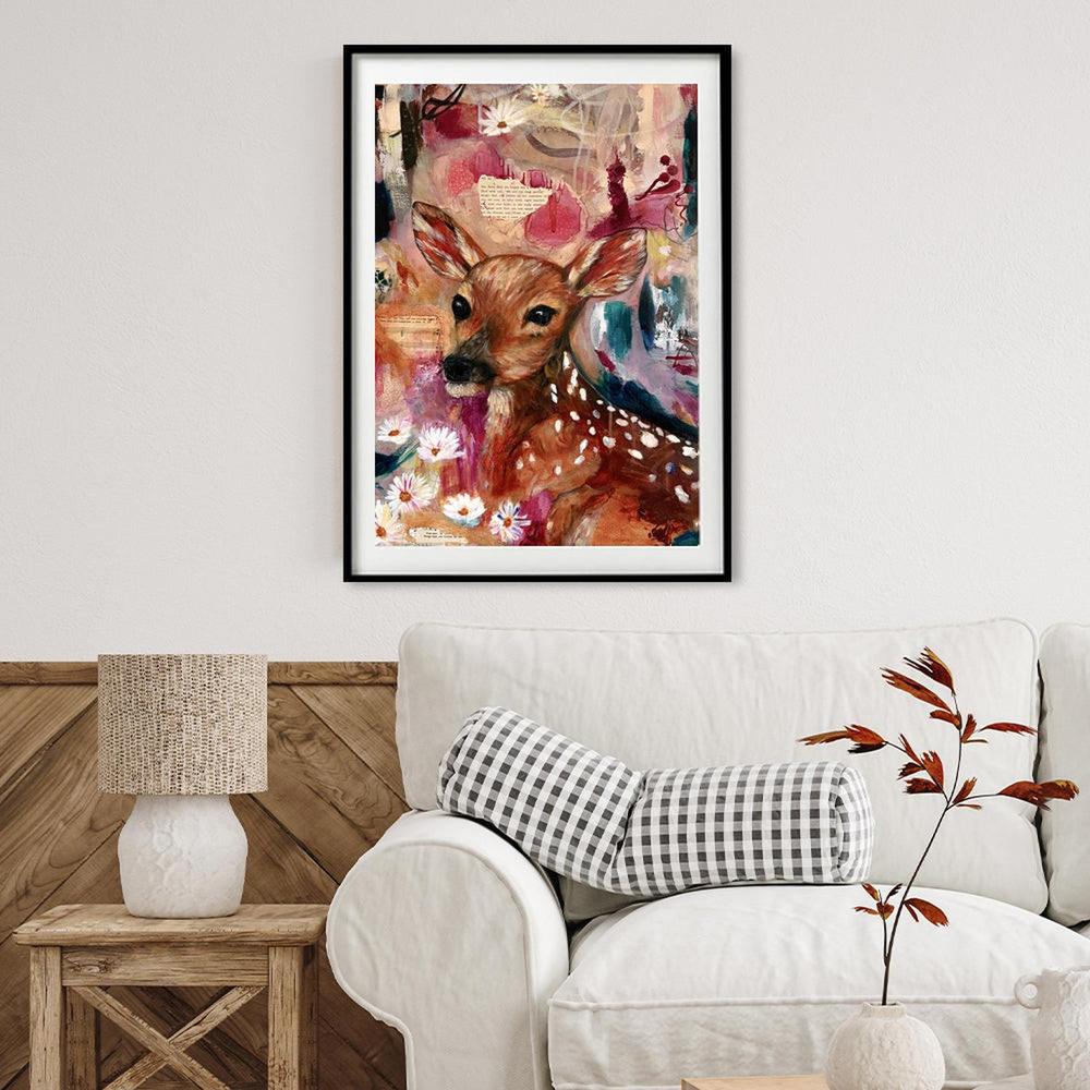 Fawn That You Tamed, Original Painting On Paper By Emily Birdsey-by-Emily Birdsey-original art-Gioia