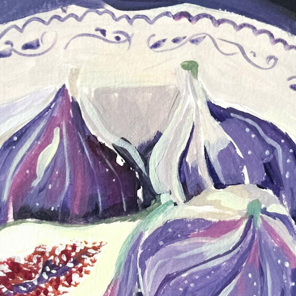 Figs in a plate , Original Artwork-by-Lucrecia Caporale-original art-Gioia
