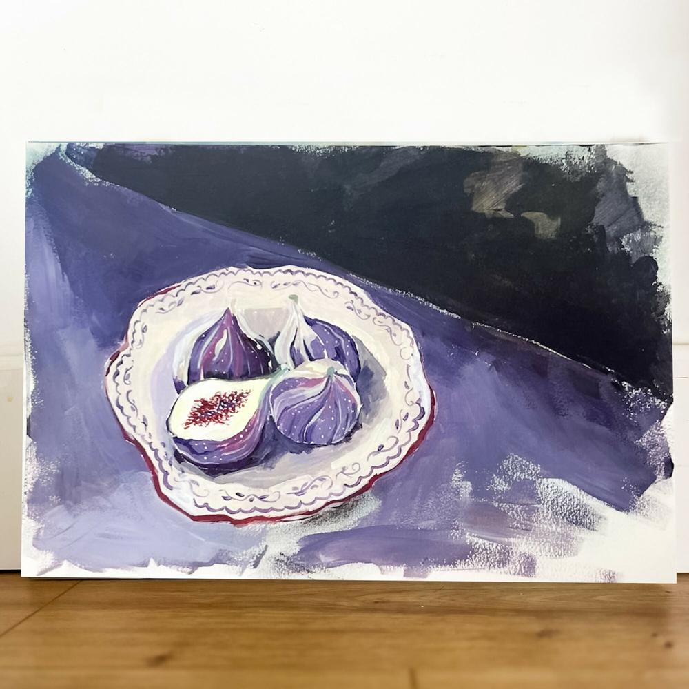 Figs in a plate , Original Artwork-by-Lucrecia Caporale-original art-Gioia