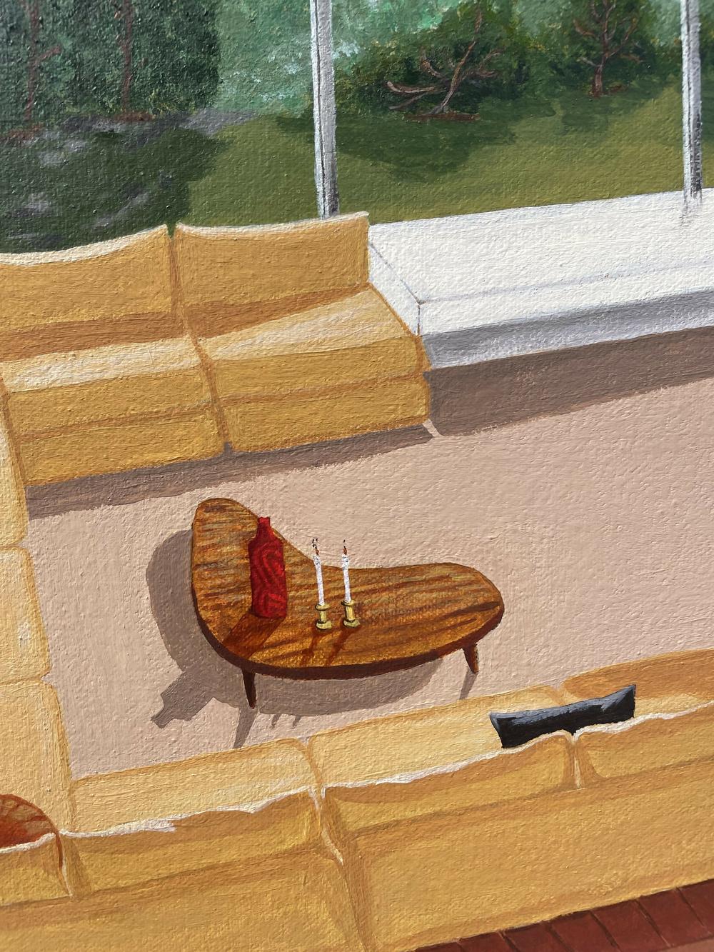Fireplace Conversations when the Sun Goes Down-by-Cath Michael-original art-Gioia