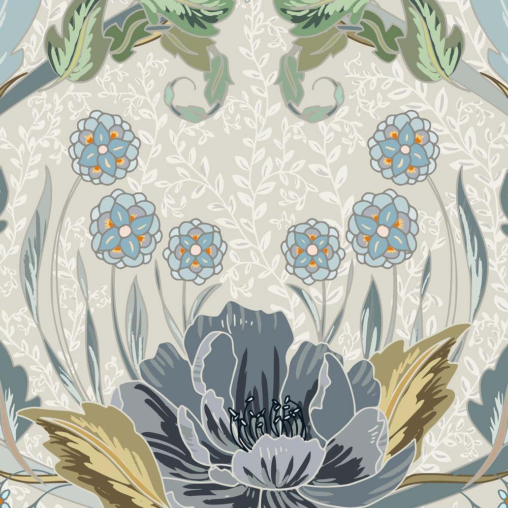 Floral Heritage Morris hazy blue pattern