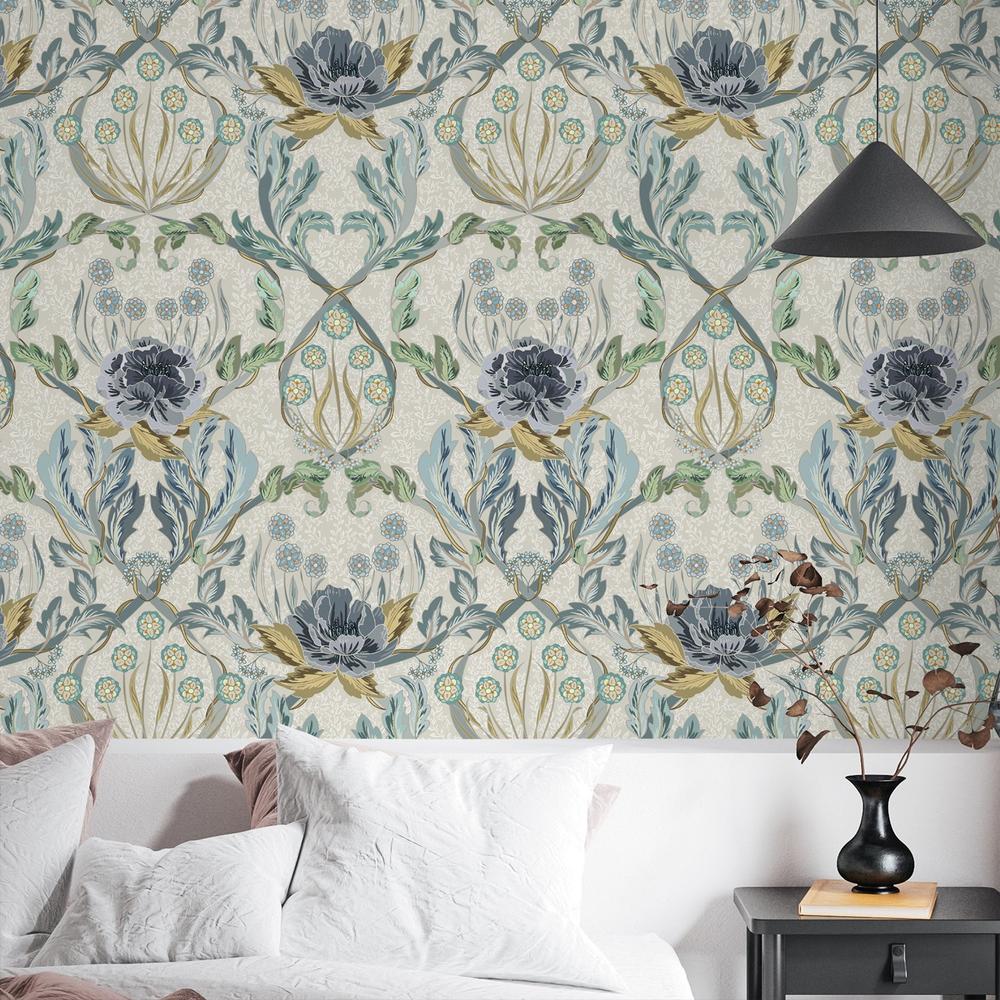 Floral Heritage Morris hazy blue pattern