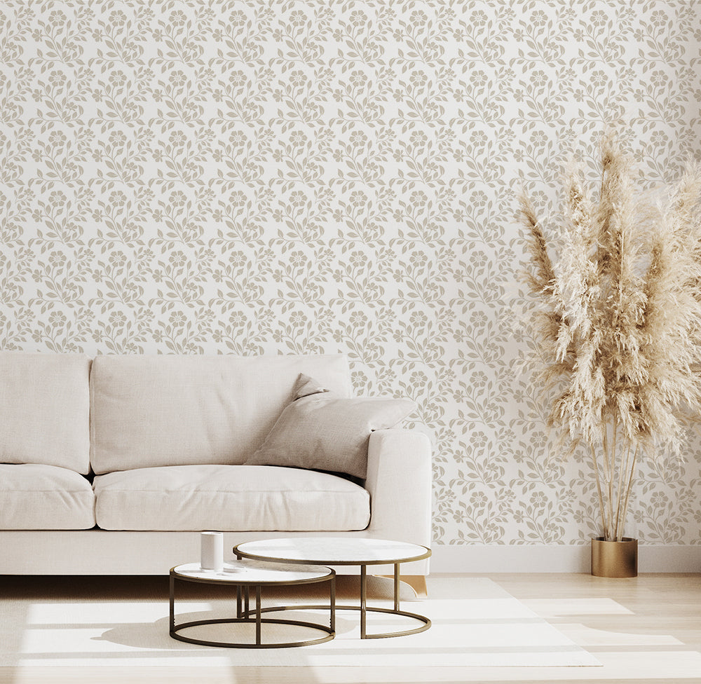 Flouncing Florals, Style C, Wallpaper