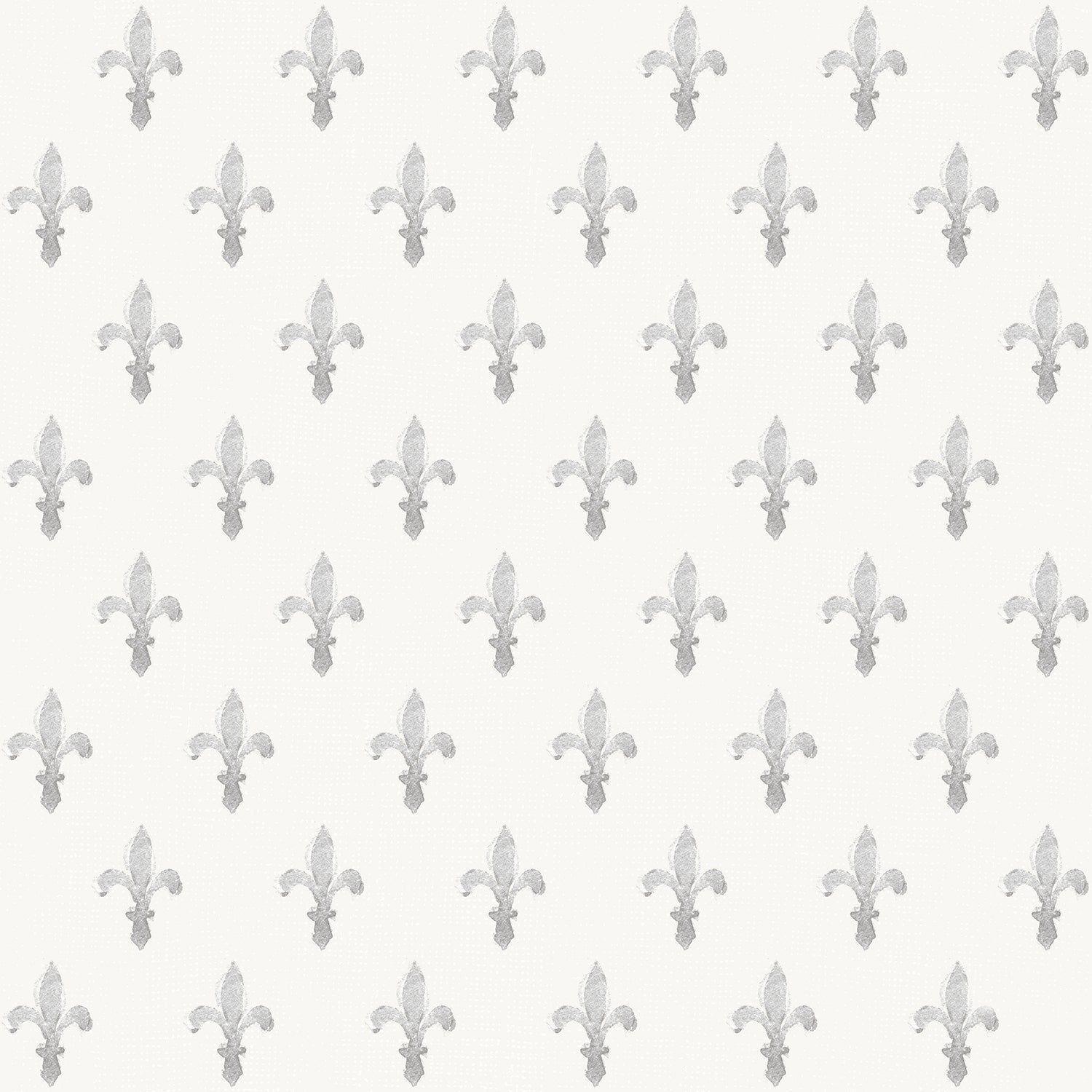 Eggshell White and Grey Leur De Lis, Wallpaper