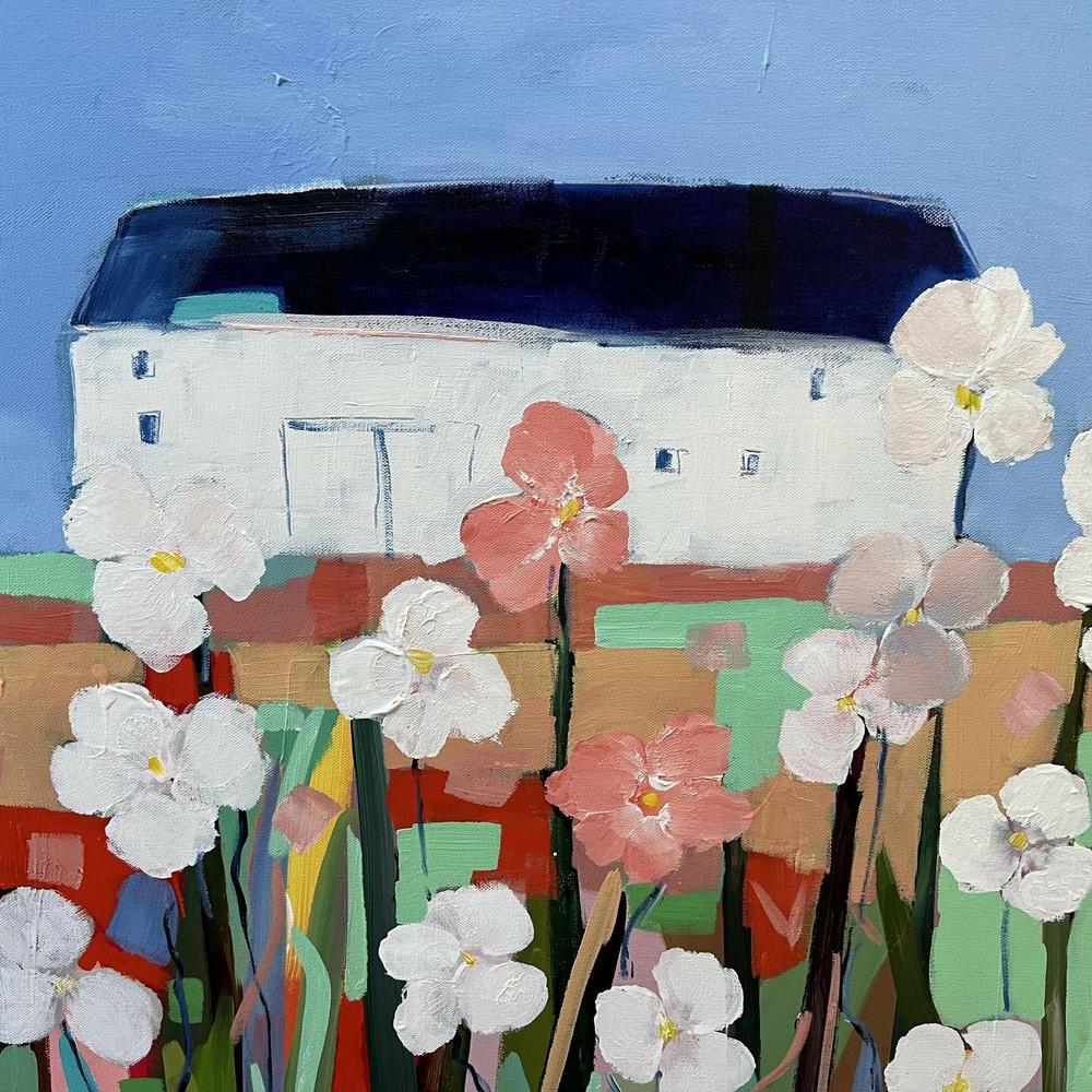Flower Farm. Original Hand-Painted Canvas By Meredith Howse-by-Meredith Howse-original art-Gioia