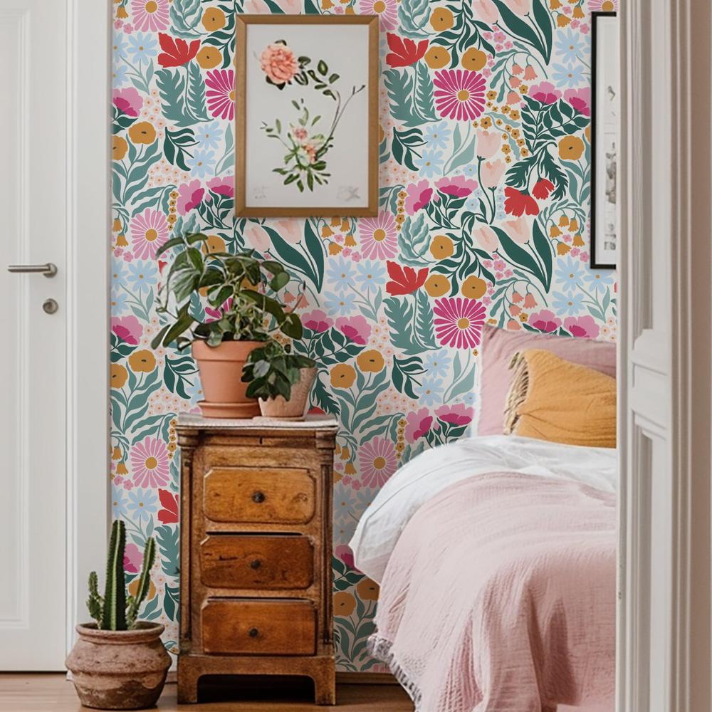 Flower Market Pattern IA-wallpaper-eco-friendly-easy-removal-Laura Marshall-2