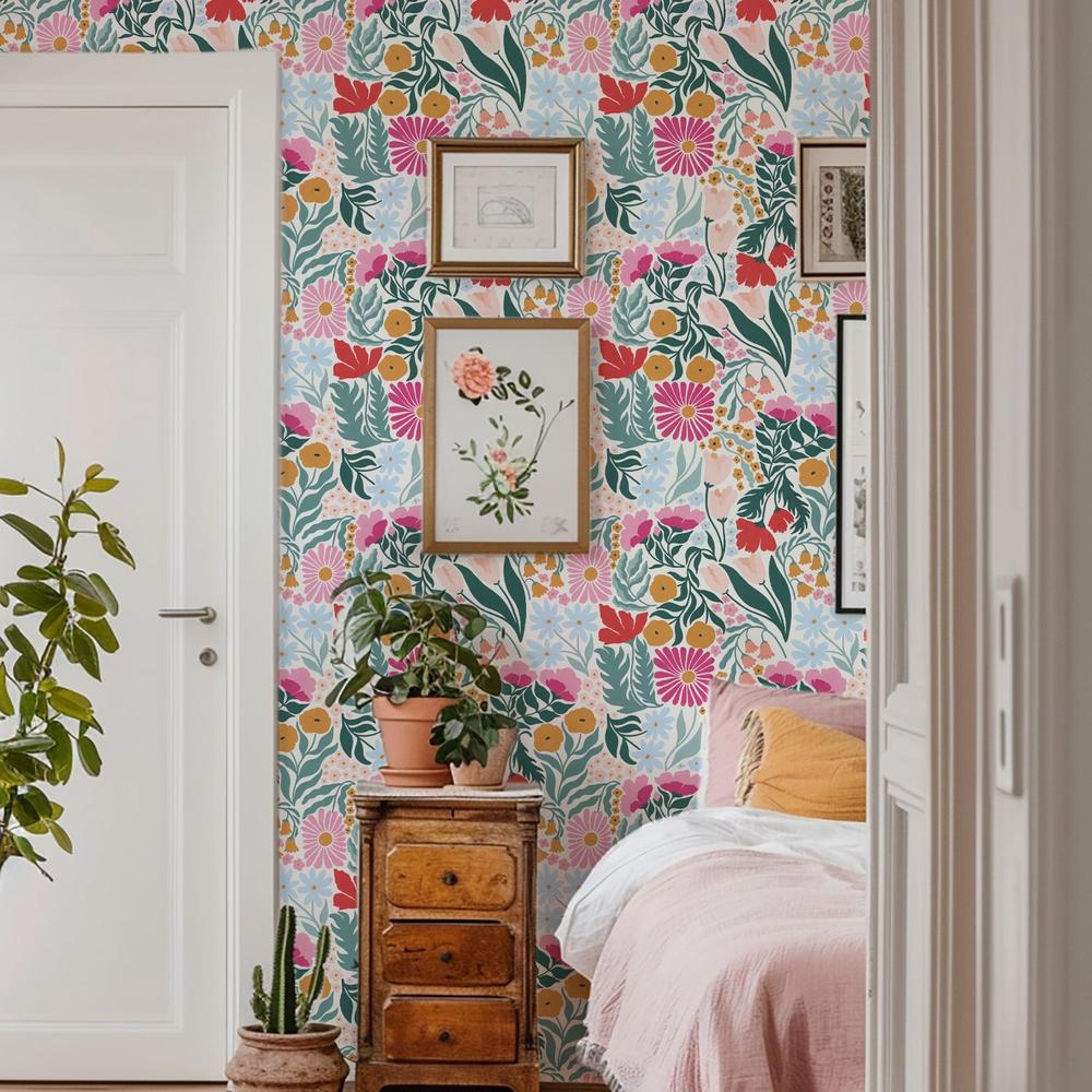 Flower Market Pattern IA-wallpaper-eco-friendly-easy-removal-Laura Marshall-5