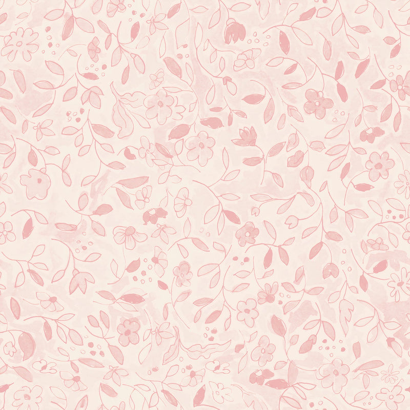 Flower Tile Pink, Wallpaper