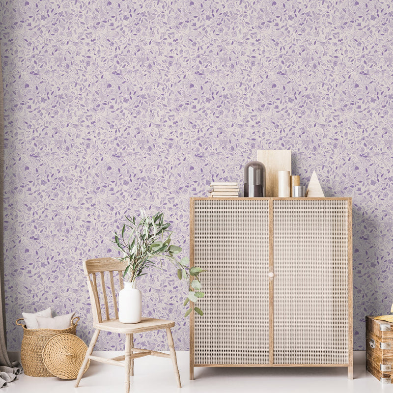 Flower Tile Purple, Wallpaper