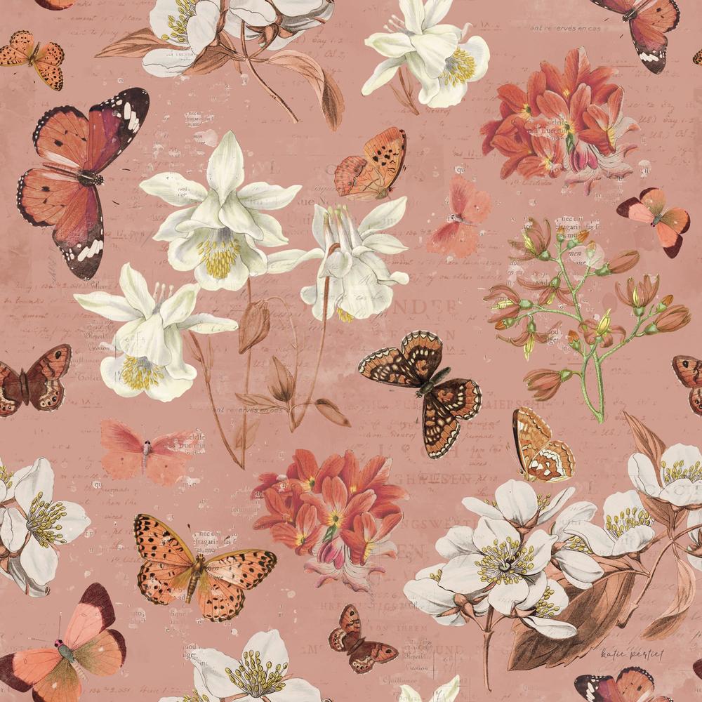 Flutter and Bloom Pattern IIIA-wallpaper-eco-friendly-easy-removal-Katie Pertiet-1