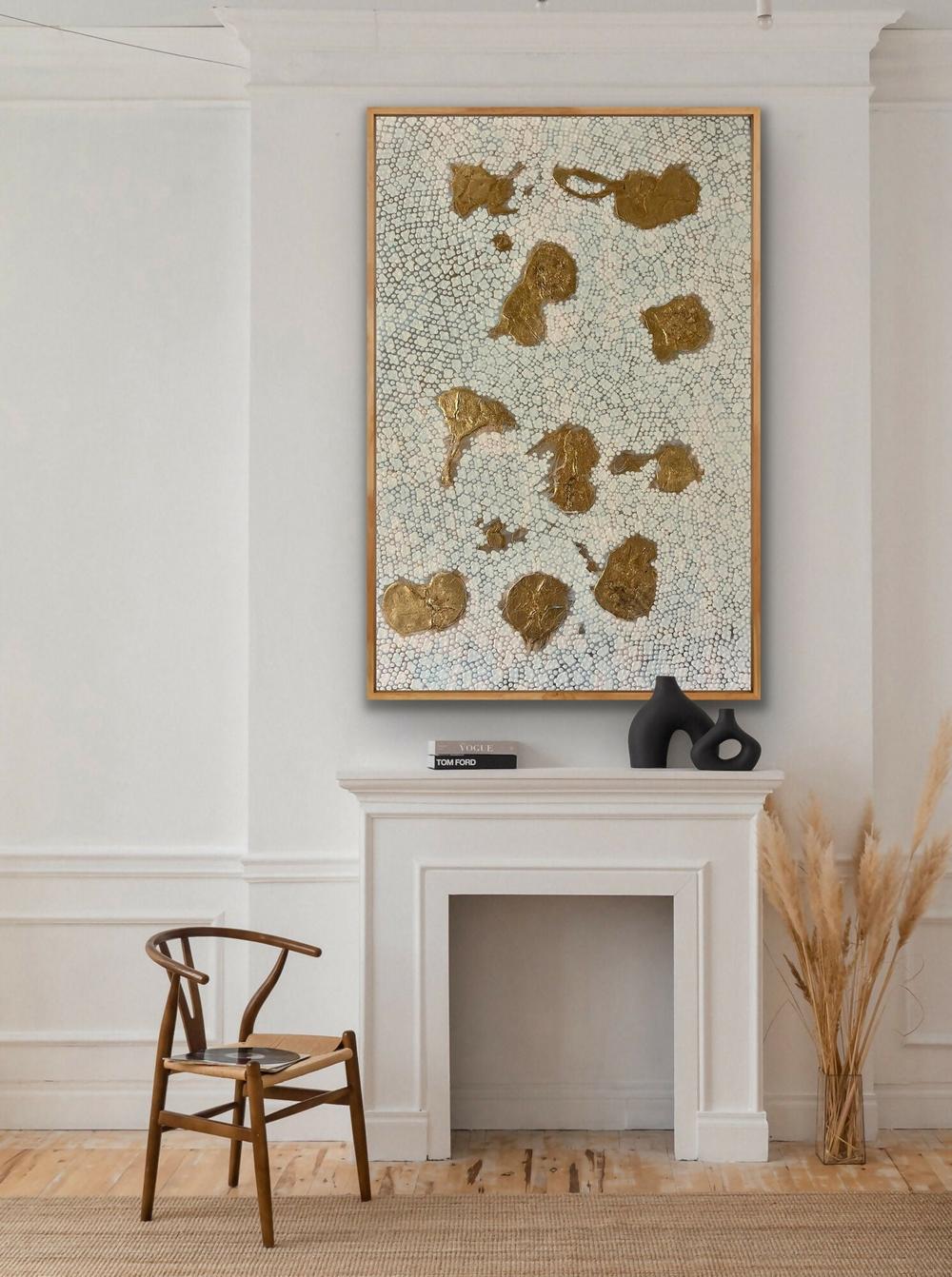 Fragments of Silence (Box Timber Oak Frame)-by-Gillian Deane Art-original art-Gioia