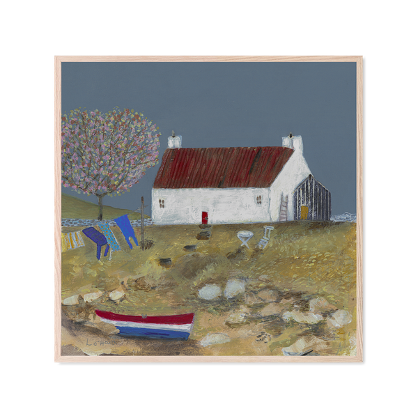 The Old Boat, Original Painting On Paper By Louise O'Hara