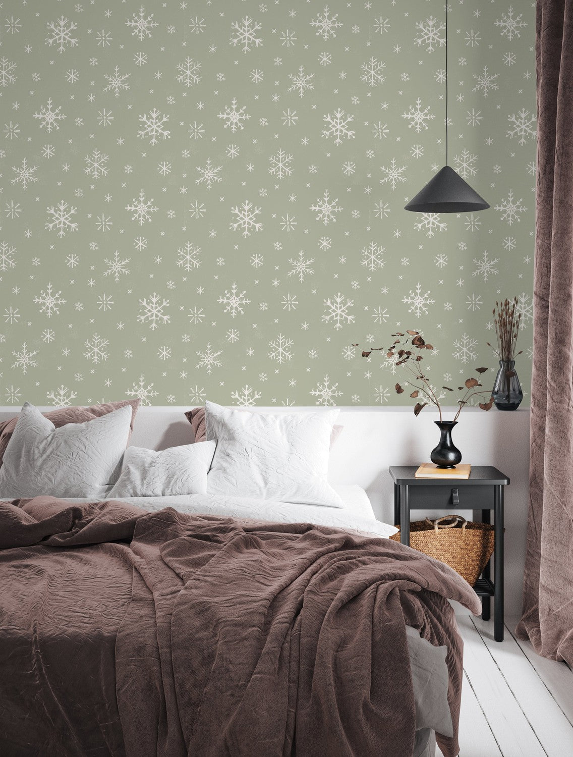 Frosty Forest Pattern I, Style B, Wallpaper