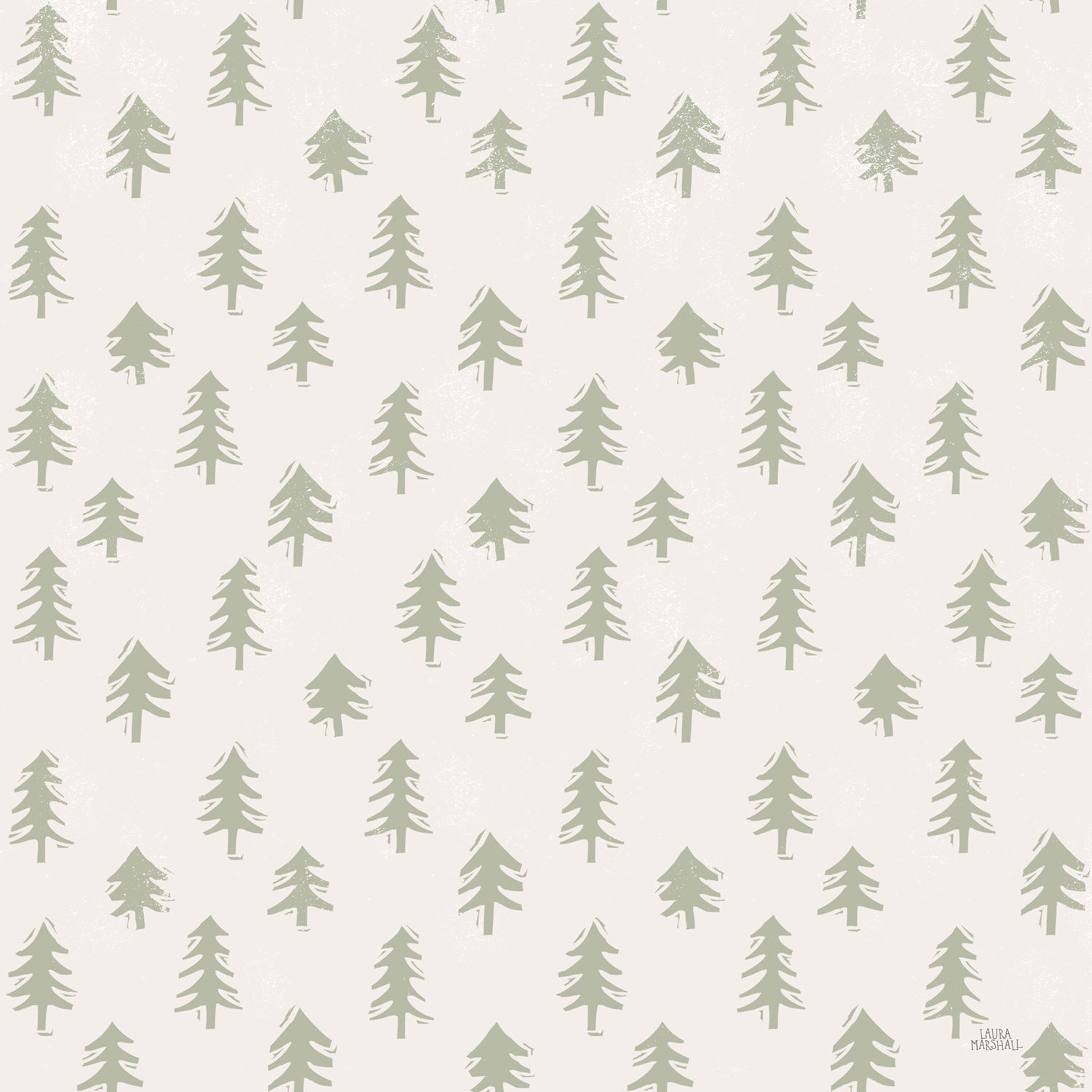 Frosty Forest Pattern, Style A, Wallpaper