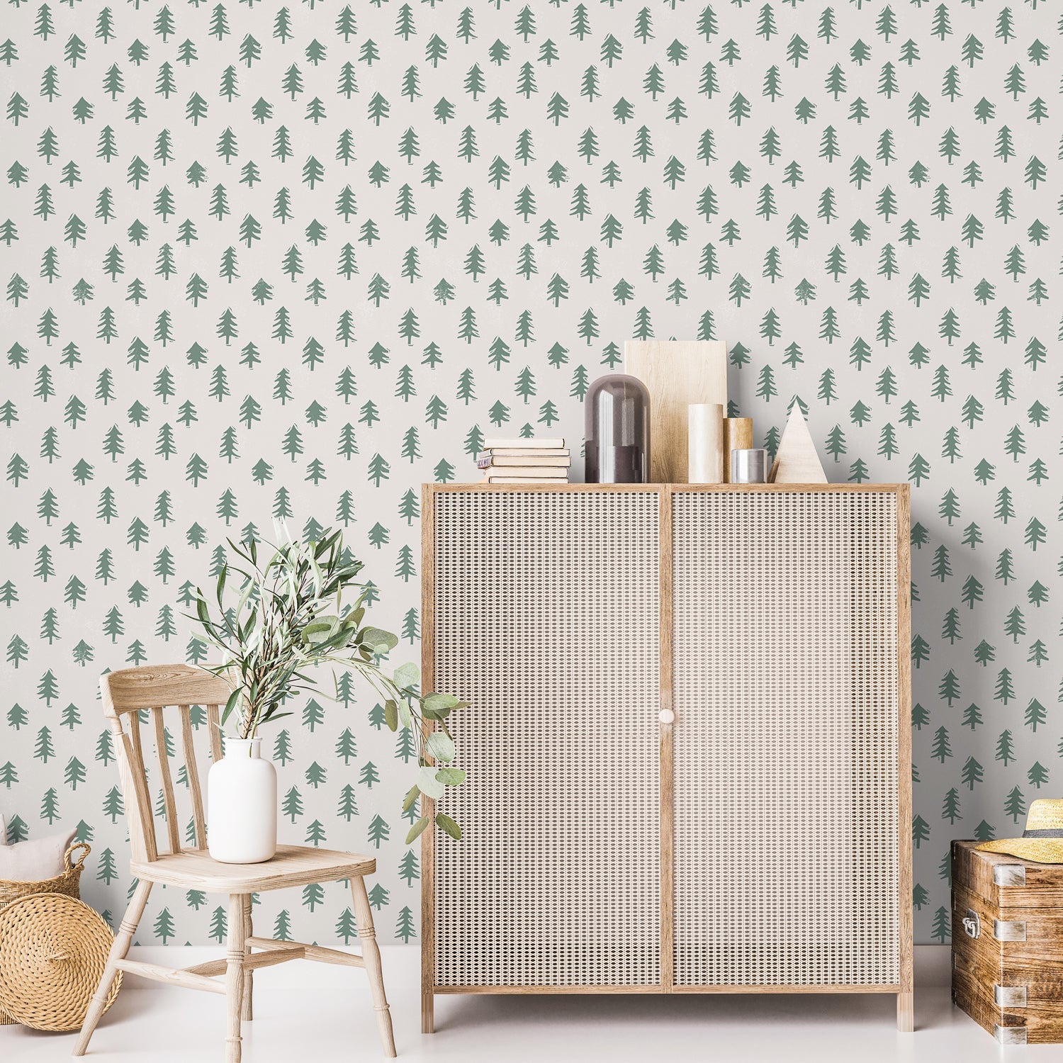 Frosty Forest Pattern, Style C, Wallpaper