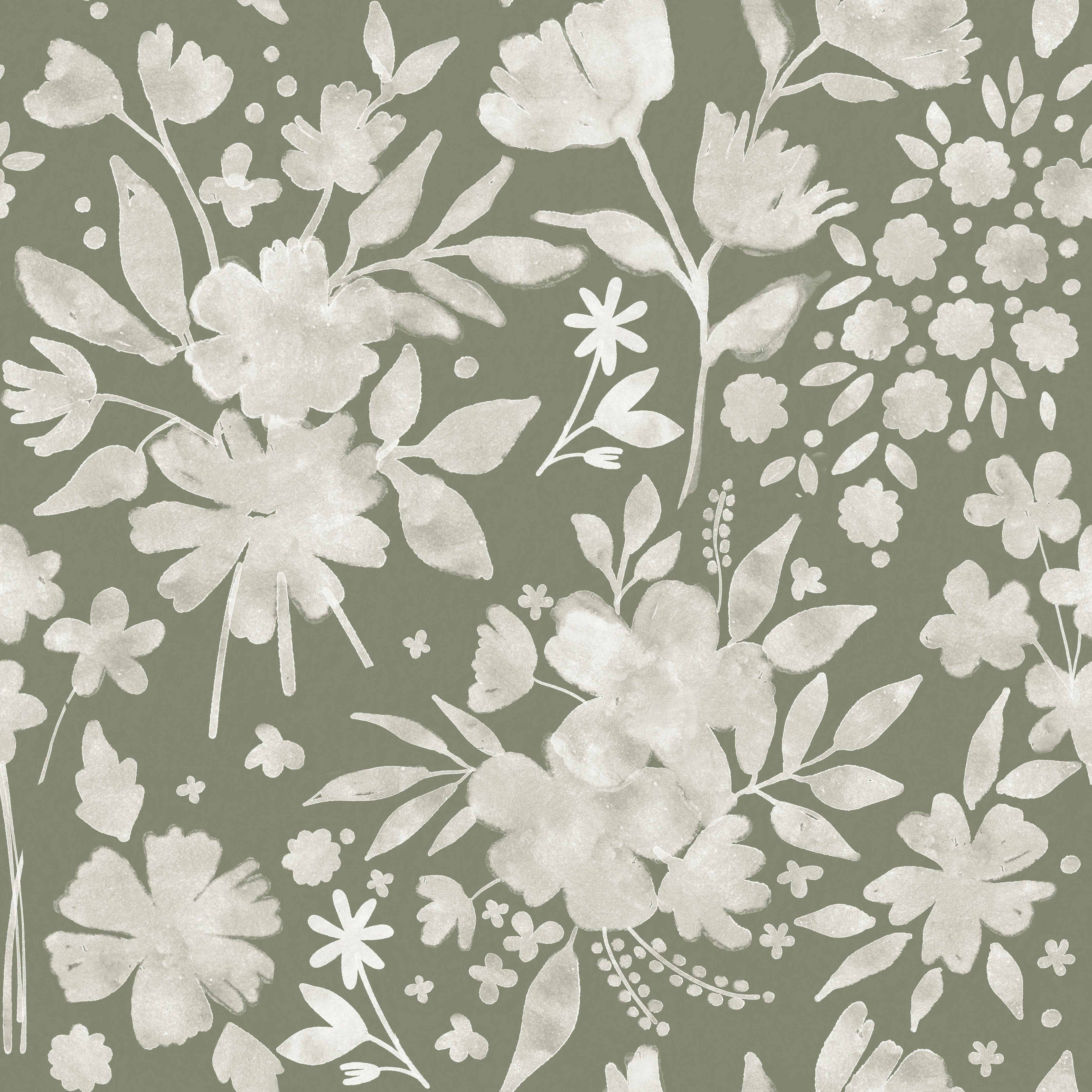 Full Bloom Pattern, Style D, Wallpaper
