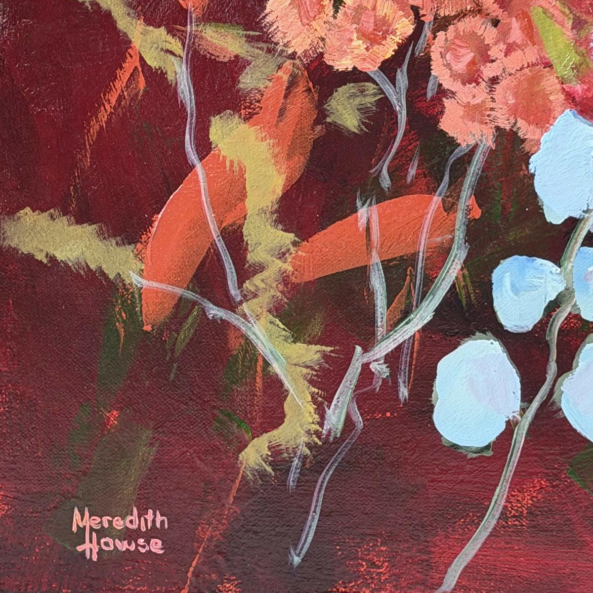 Silver Dollar Eucalyptus Vintage. Original hand-painted artwork by Meredith Howse.