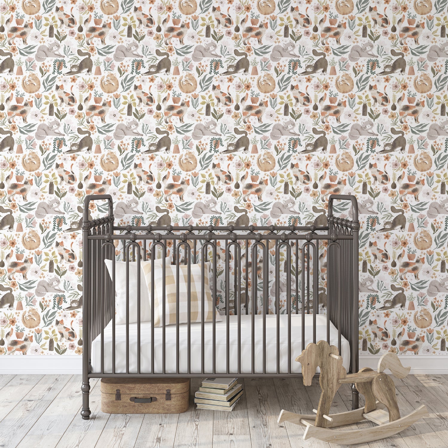 Garden Friends Pattern I, Style A, Wallpaper