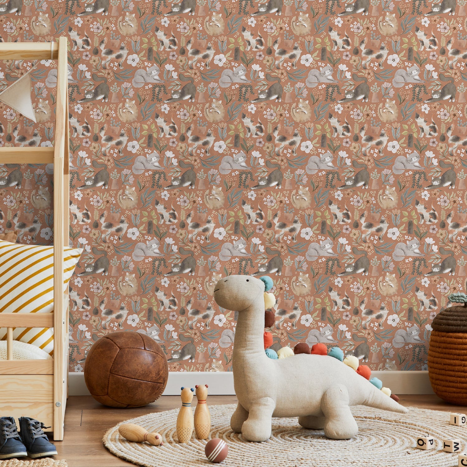 Garden Friends Pattern I, Style D, Wallpaper