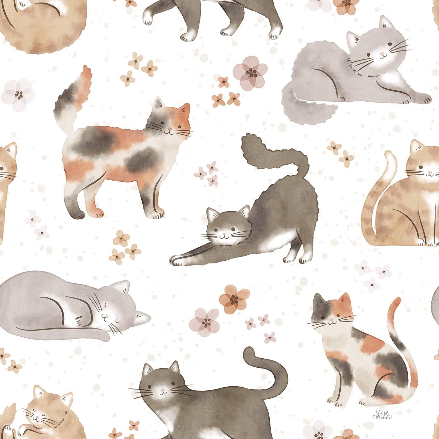 Garden Friends Pattern VI, Style A, Wallpaper