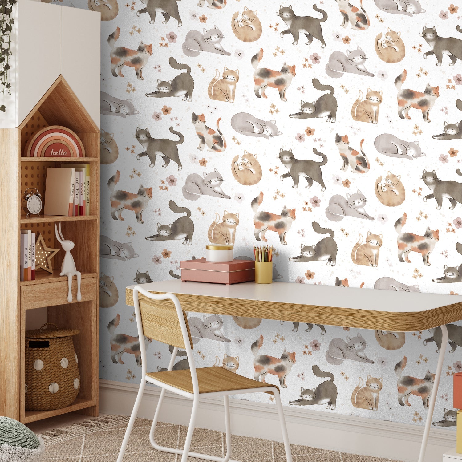 Garden Friends Pattern VI, Style A, Wallpaper