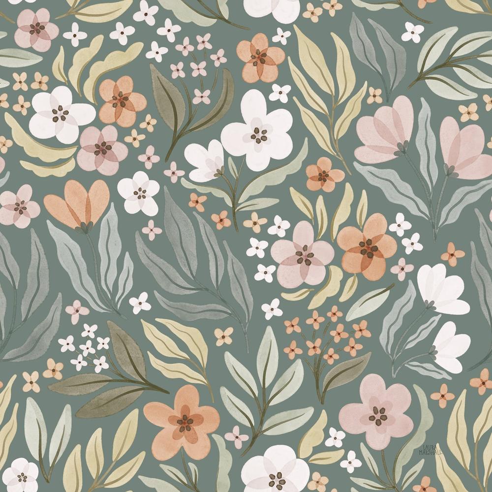 Garden Friends Pattern VII, Style B, Wallpaper