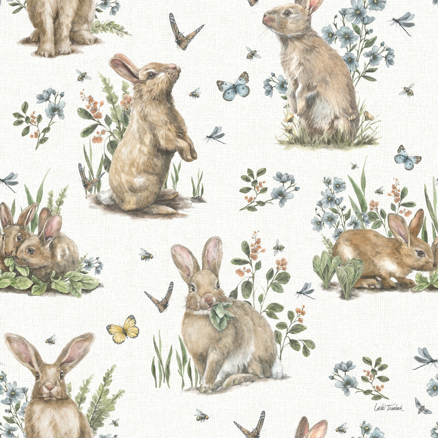 Garden Patch Pattern I, Style B, Wallpaper