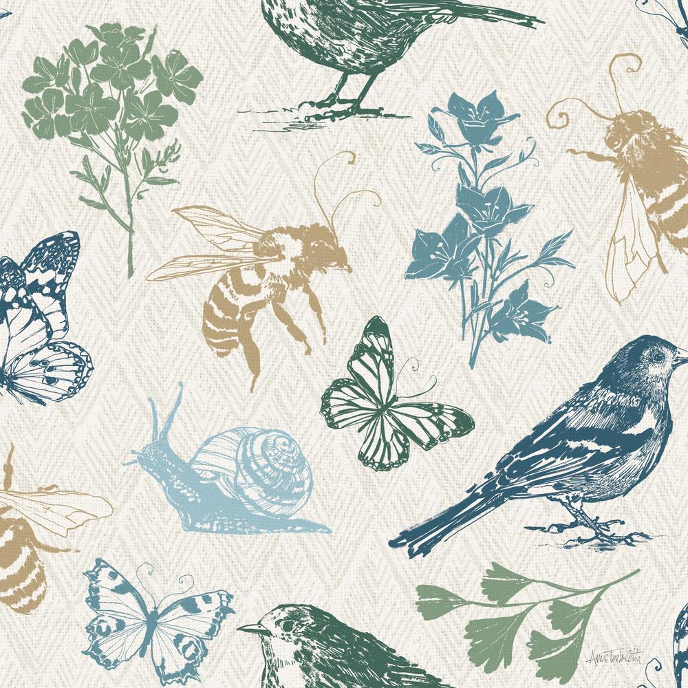 Garden Tones Pattern I-wallpaper-eco-friendly-easy-removal-Anne Tavoletti-1