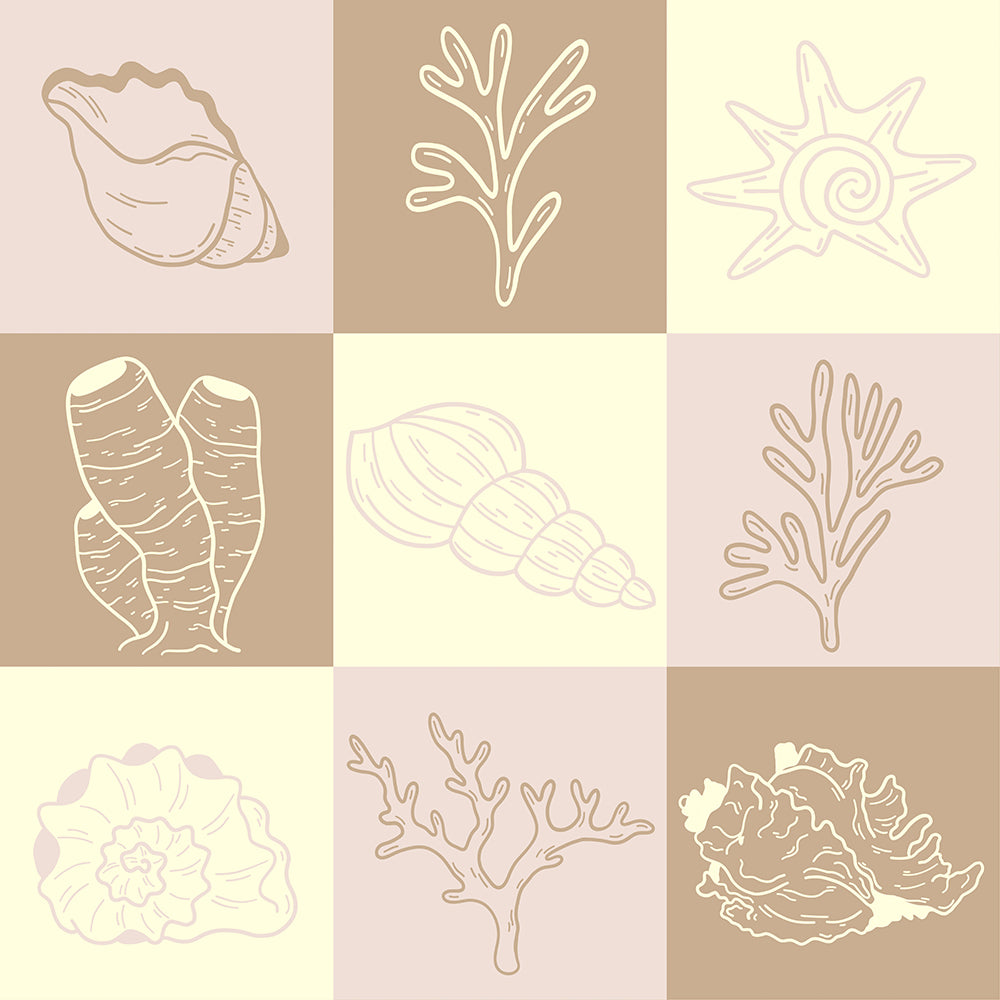 Gingham Marine Life-wallpaper-eco-friendly-easy-removal-Gioia Wall Art-1