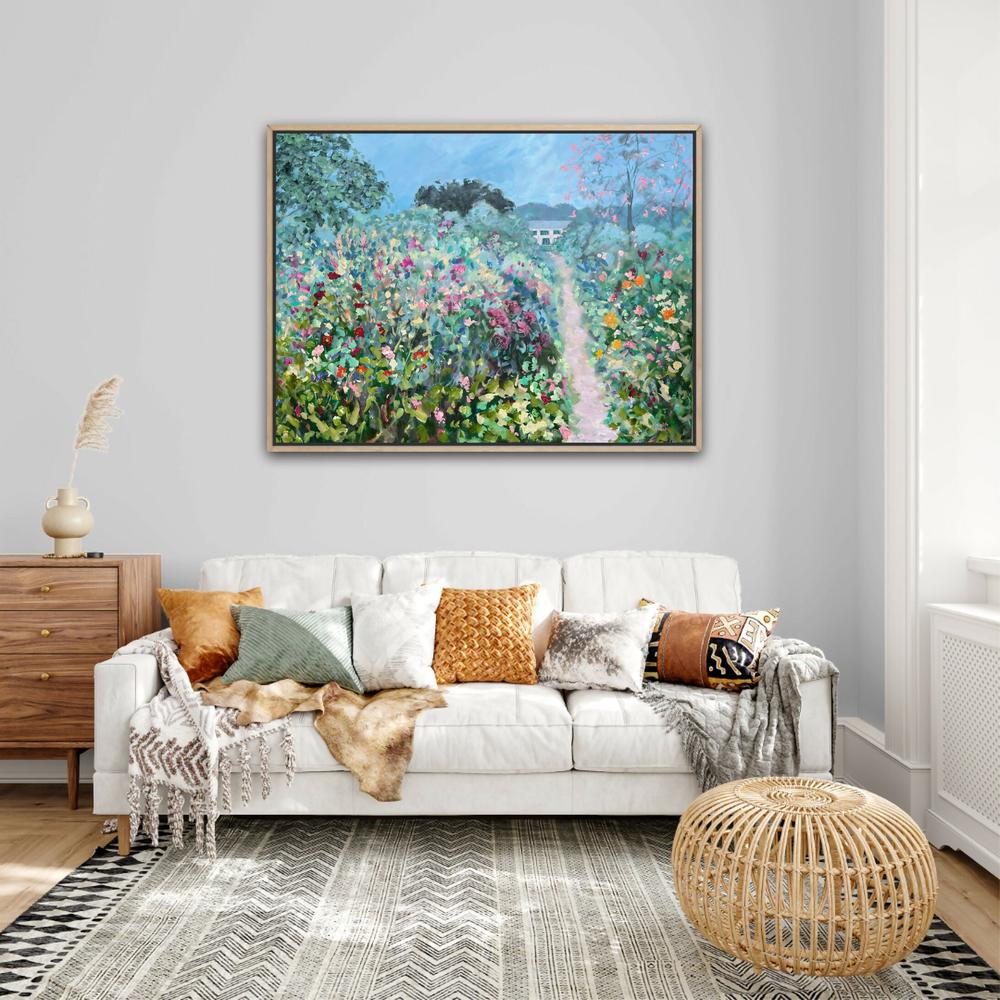 Giverny Flower Path , Original Artwork-by-Meredith Howse-original art-Gioia