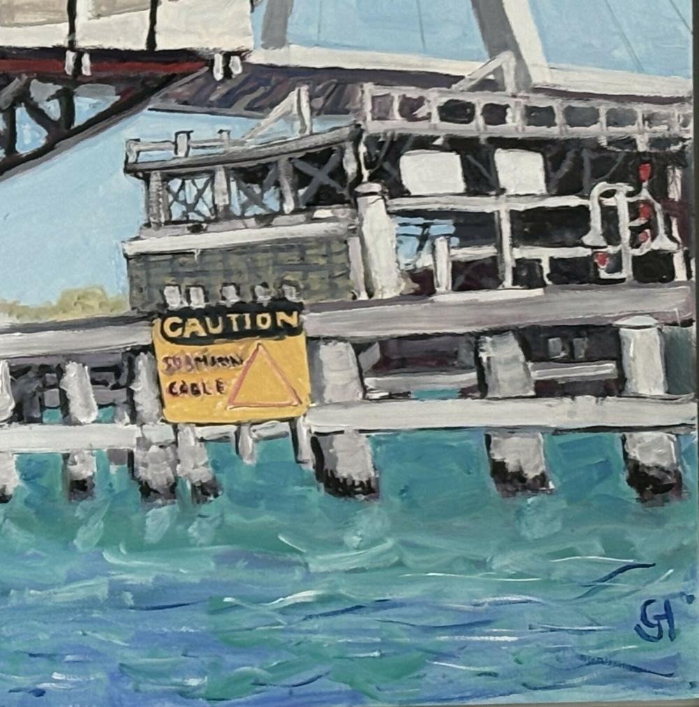 Glebe Island and ANZAC Bridges-by-Geoff Hargraves-original art-Gioia