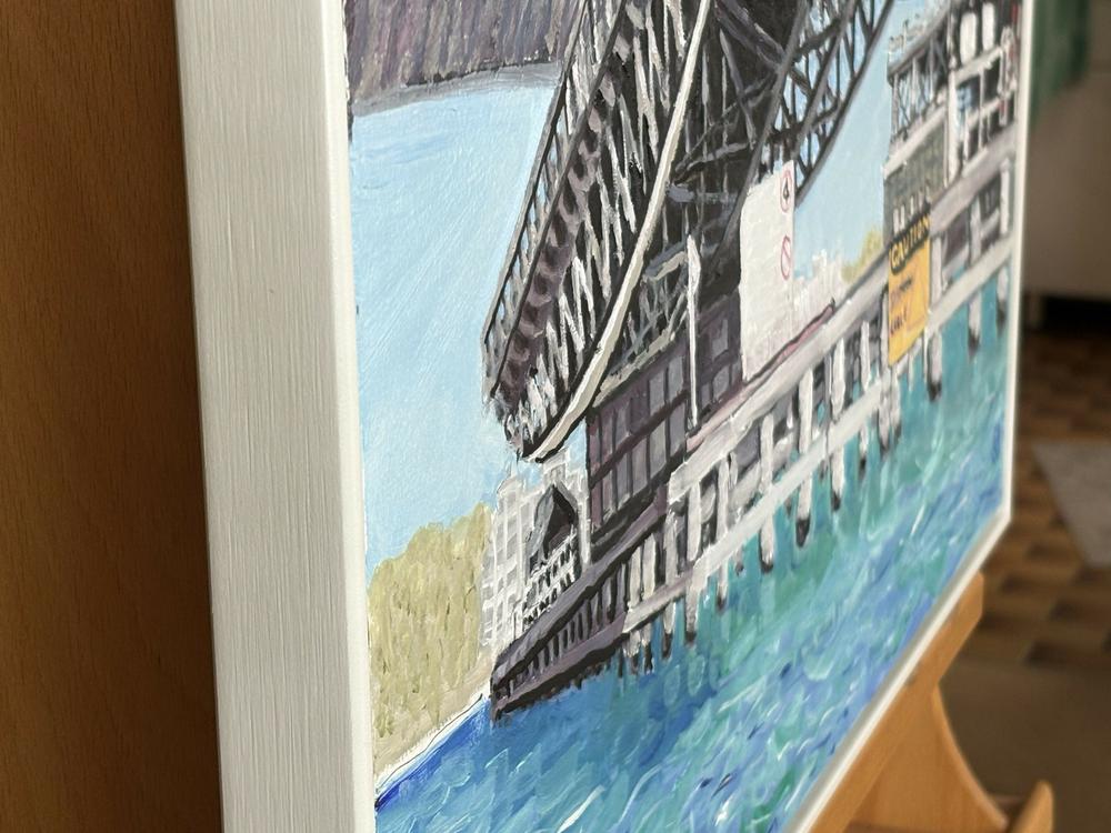 Glebe Island and ANZAC Bridges-by-Geoff Hargraves-original art-Gioia