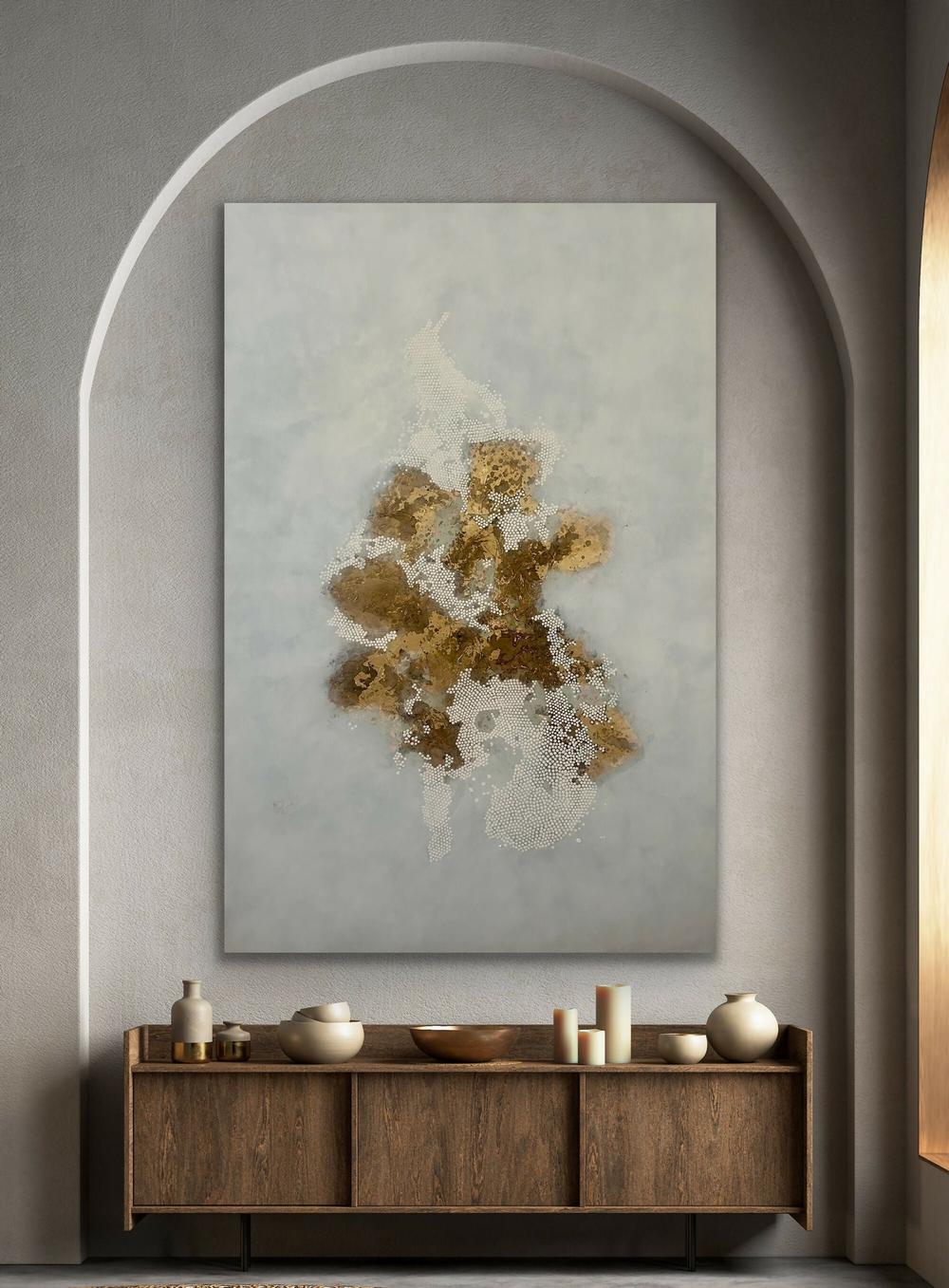 Gold Sea Foam-by-Gillian Deane Original Art-original art-Gioia
