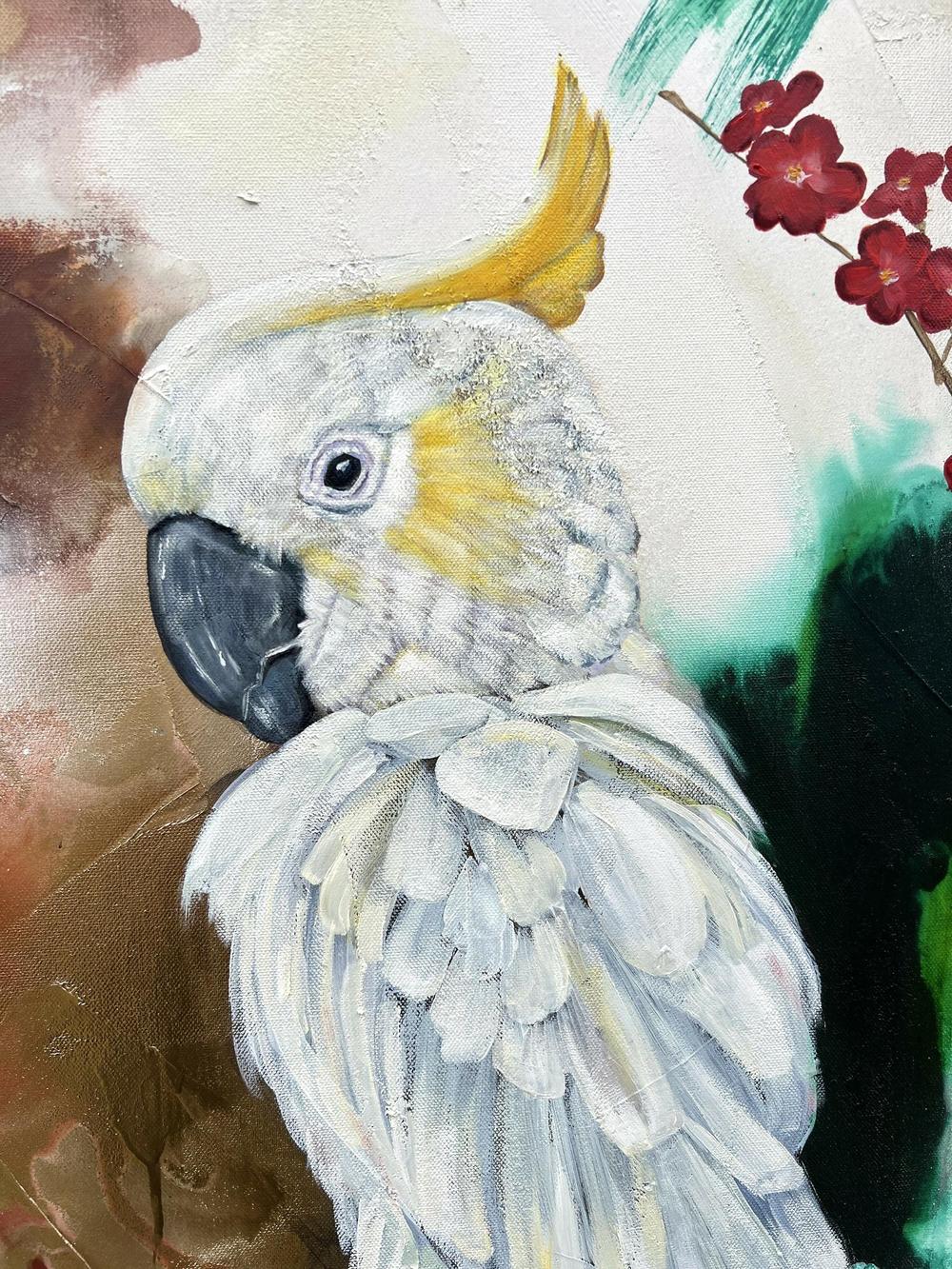 Golden Crested Canvas, Original Hand-Painted Canvas By Emily Birdsey-by-Emily Birdsey-original art-Gioia