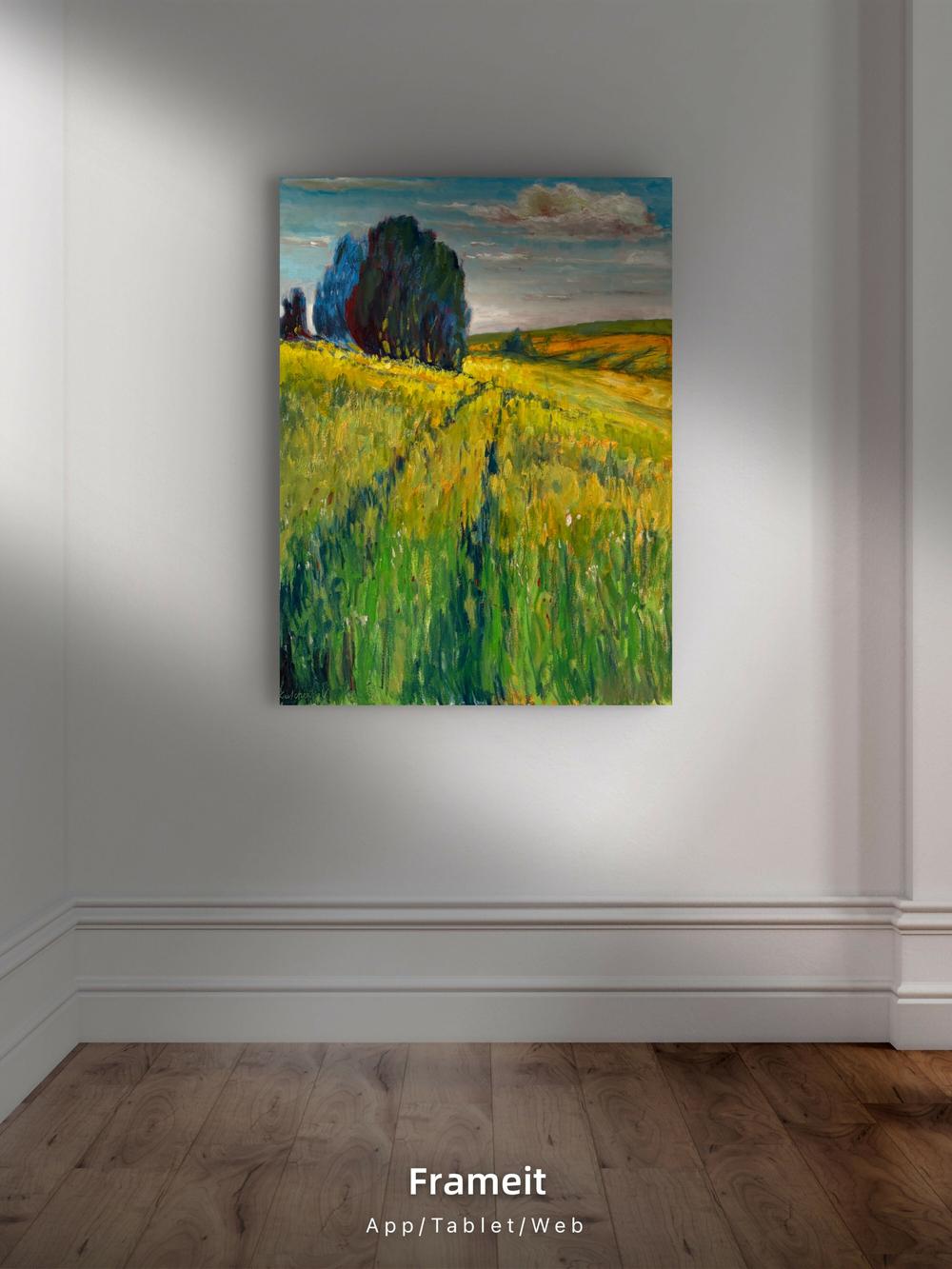 Golden Field Serenit-by-Vasily Kulchenko-original art-Gioia