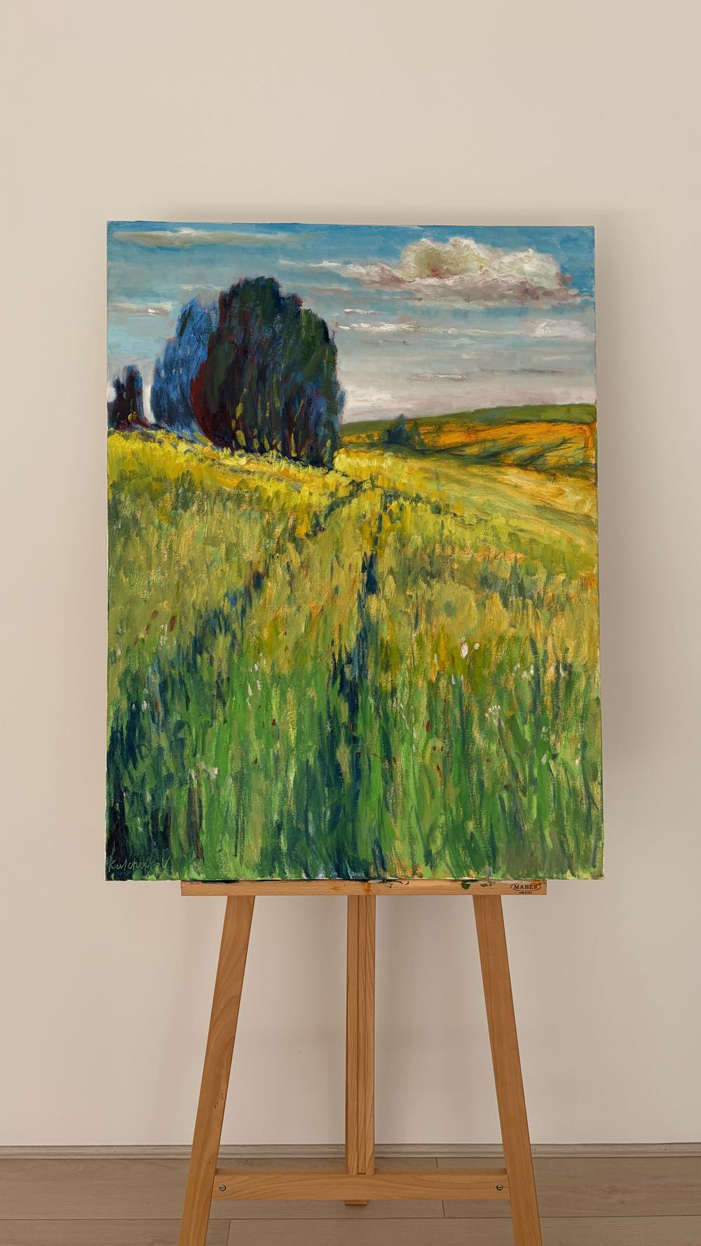 Golden Field Serenit-by-Vasily Kulchenko-original art-Gioia