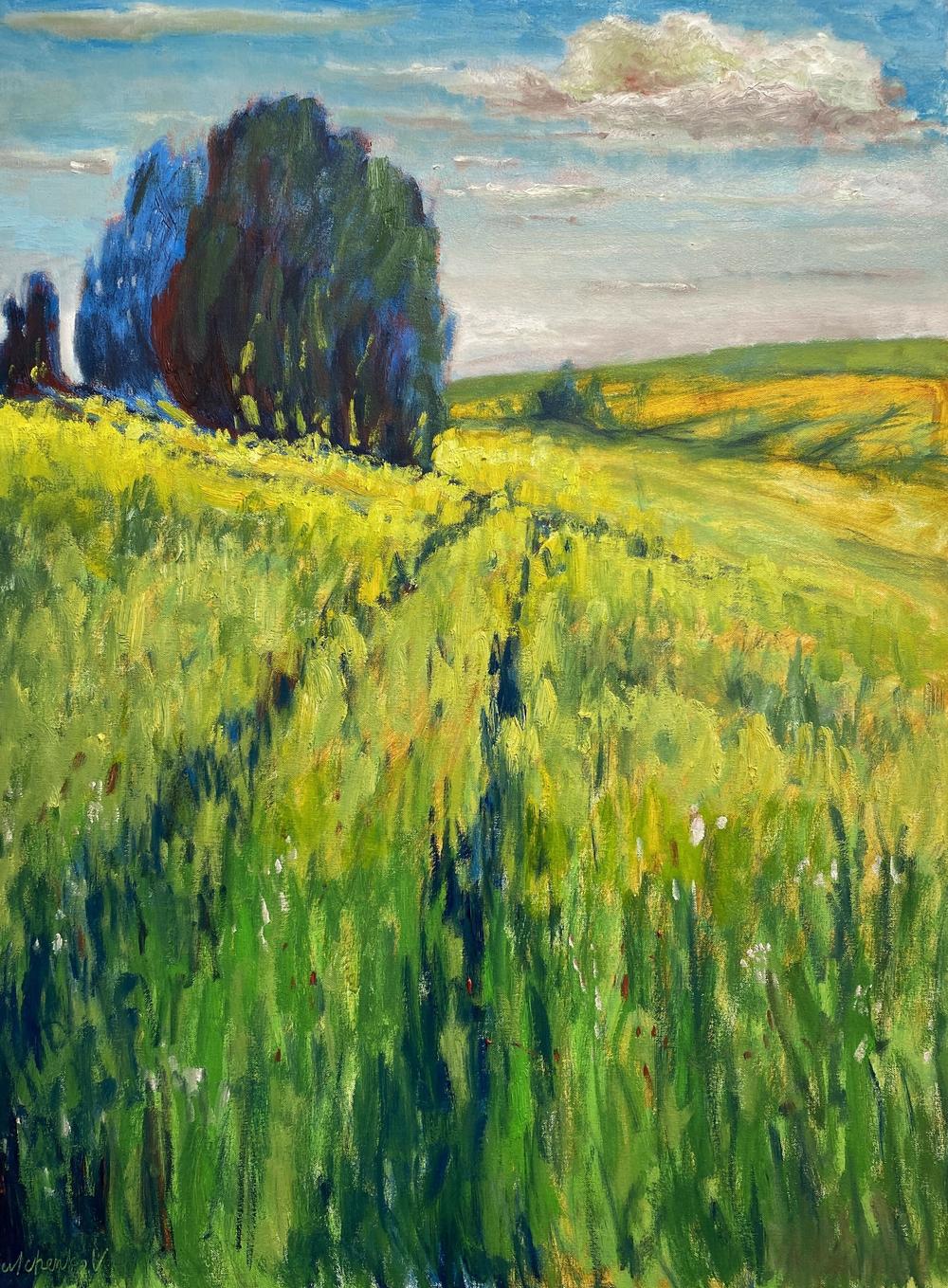 Golden Field Serenit-by-Vasily Kulchenko-original art-Gioia